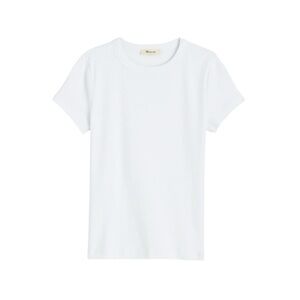Madewell The '90s Crewneck Tee in White Compact Cotton